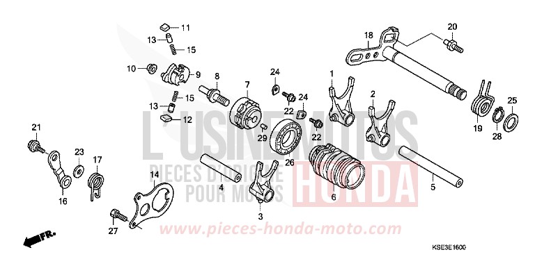 GEARSHIFT DRUM for CRF150R "Big wheels" EXTREME RED (R292) from 2009